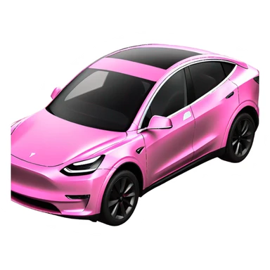 Pink Tesla model Y  sticker
