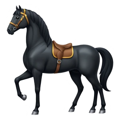 a black horse standing sticker