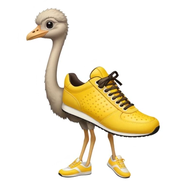 ostrich-in-yellow sneakers sticker
