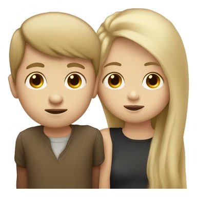 pale boy with dirty blonde hair kissing a tan girl with dark brown hair  sticker