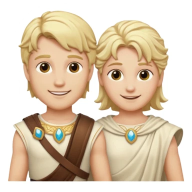 Castor and Pollux, The Twin Gods from Gods and Goddesses with blonde hair, cream outfit sticker