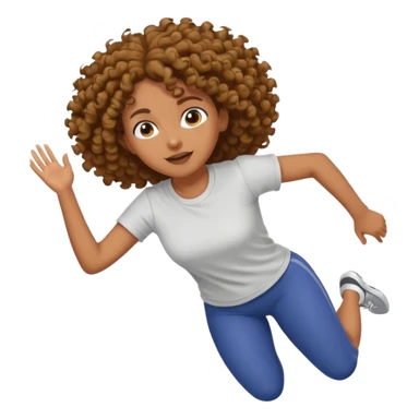 Treino de corrida mulher morena de cabelos cacheados caindo nas costas sticker