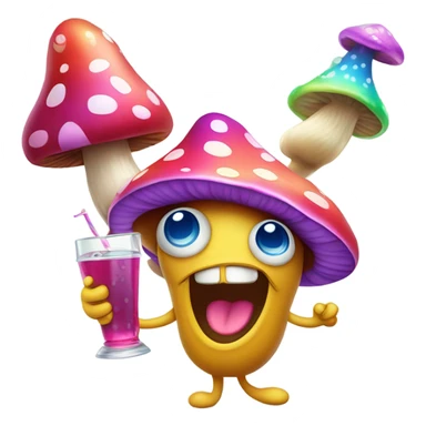 Psychedelic party - mushrooms partying sticker