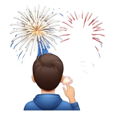 person watching fireworks sticker
