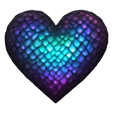 dark warm iridescent SCALE heart sticker