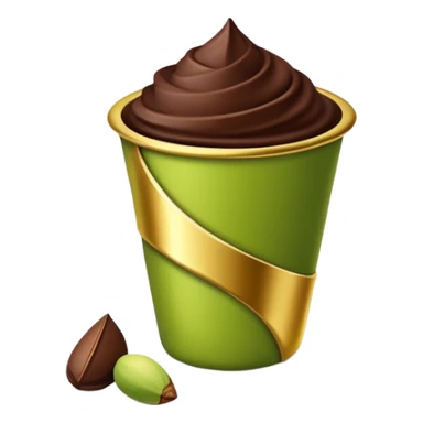pistachio chocolate cup with Dubai theme sticker