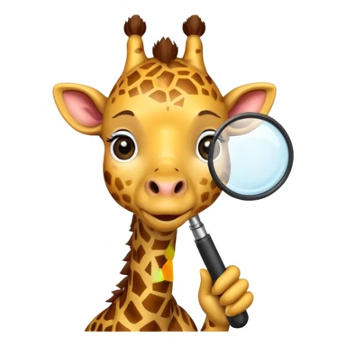 curious giraffe with magnifying glass sticker