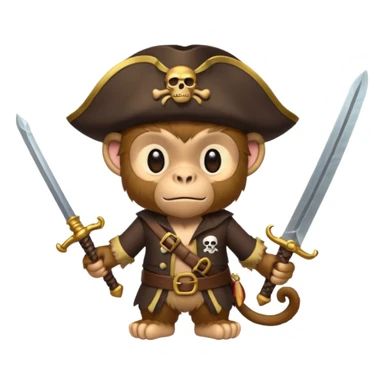 pirate monkey sticker