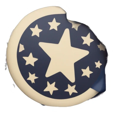 Flat image of a Actual Betsy Ross Flag with the letters AM inside the circular star field sticker