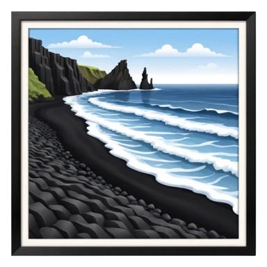 Reynisfjara black sand beach sticker