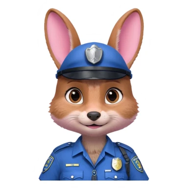 judy hopps with police suit from zootopia, pixar sticker