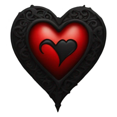 Red and black gothic heart sticker