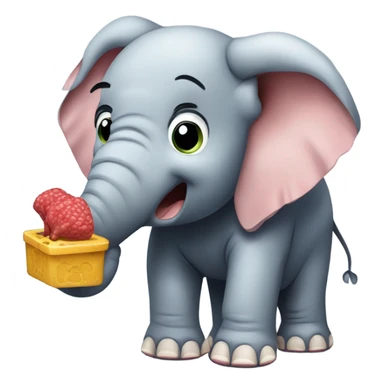An elephant eating a phone ￼ sticker