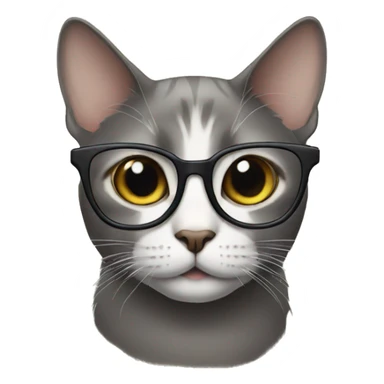 Cat wearing specs sticker