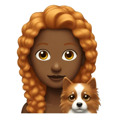 Ginger girl with black female spitz sticker