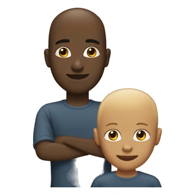 Two black men in love. One bald. One with blond curly hair.  sticker