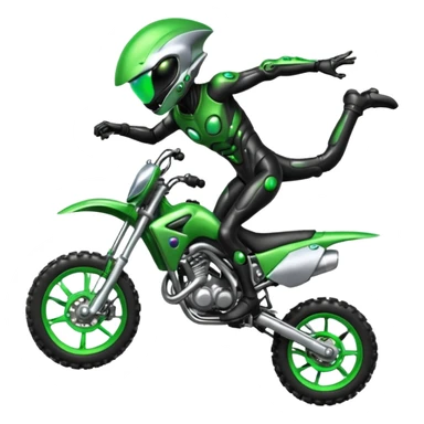 Un ovnie sur jne moto cross qui cabre sticker