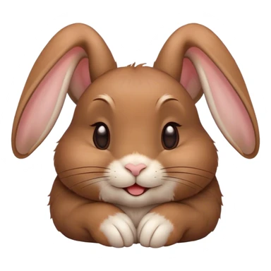Meme-Worthy Cute Sleeping Brown Rabbit Portrait Emoji, Head resting peacefully with a contented smile, showcasing a delightfully sturdy build and a luxuriously soft brown fur, eyes shut in a serene nap, Simplified yet hilariously adorable features, highly detailed, glowing with a soft, drowsy light, high shine, relaxed and utterly lovable, stylized with an air of playful laziness, bright and heartwarming, soft glowing outline, capturing the essence of a comically sleepy bunny, so meme-worthy it feels like it could instantly become the next viral sensation of adorable slumber! sticker