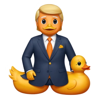 Fait moi un emoji qui représente Donald trump en canard sticker