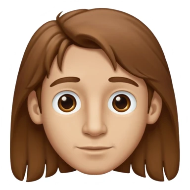Make a emoji of a person with light skin with long nose hair that goes down like 2 inchis with long hair and with not that much hair and with his hair brown and who's a boy and who's nose hair goes down 2 inchis sticker