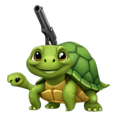 Tortue avec un pistolet sticker