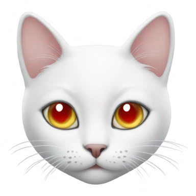 White cat with love heart eyes sticker