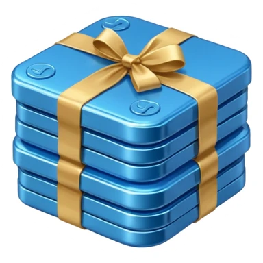 blue coins credit in a package sticker