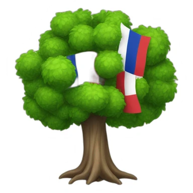 Tree with french flag sticker
