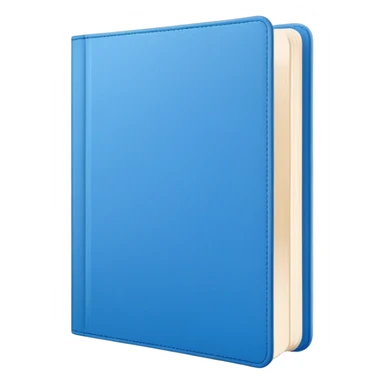 A blue book with a minimalist design and a blank space on the cover for a logo. Modern, clean style sticker