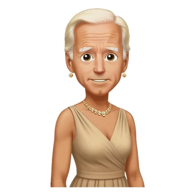 Joe Biden wearing a dress with earrings sticker
