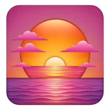 summer-themed emoji of a summer sunset sticker