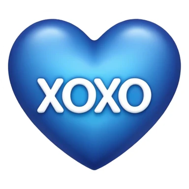 dark blue heart with xoxo in the middle  sticker