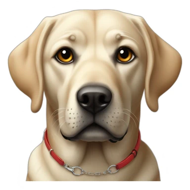Labrador noir collier rouge sticker