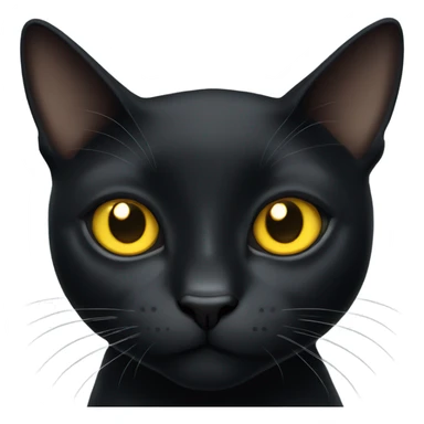 Black slim cat with big yellow eyes and big pupils sticker