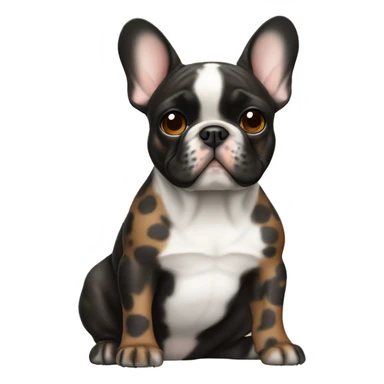 French bulldog light black with brown spots  sticker