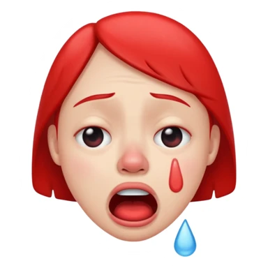 realistic loudly crying face sticker