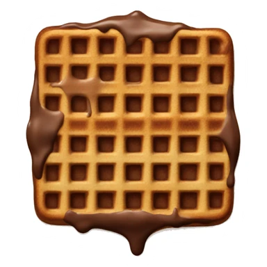 a square waffle with chocolate melted on top sticker