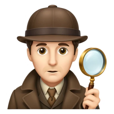 sherlock holmes with magnifying glass and deerstalker hat sticker