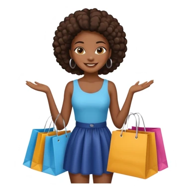black girl holding shopping bags  sticker