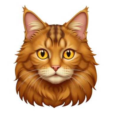 A Maine coon tabby cat emoji with yellow eyes  sticker
