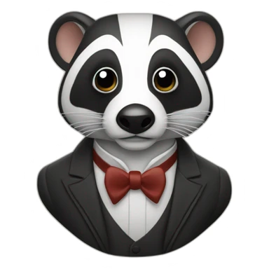 Badger with a monocle studying sticker