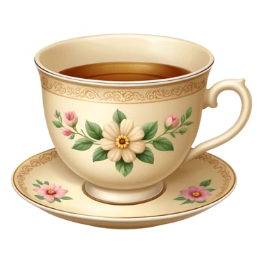 Vintage tea beige with flower design sticker
