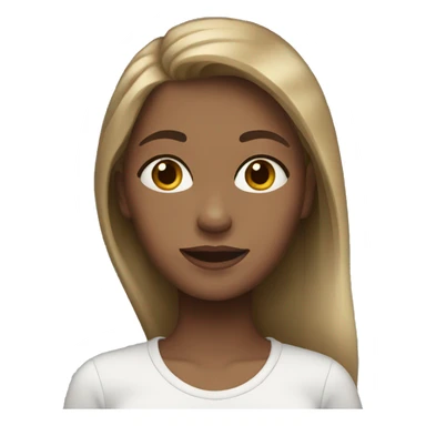 girl with brown hair with blonde tips  sticker