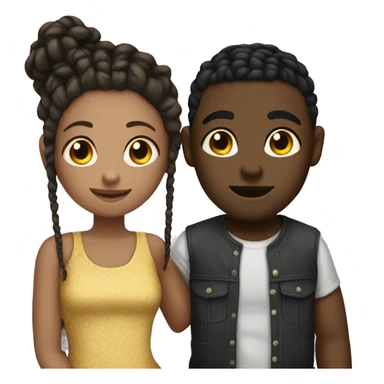 black boy with cornrows and brunette girl making out sticker