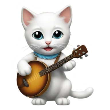 Kitten playing banjo sticker