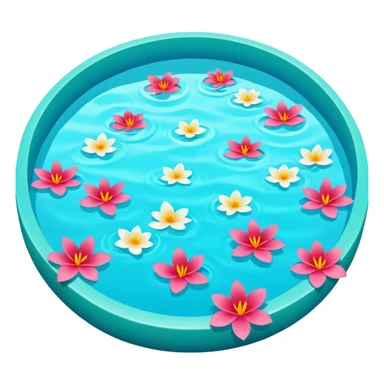 An exotic lush warm-colored romantic pool with lush warm colors sticker
