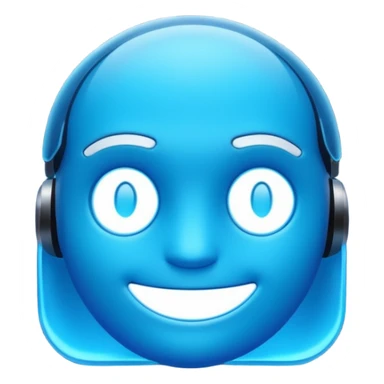 AI emoji featuring glowing 'AI' text, futuristic look sticker