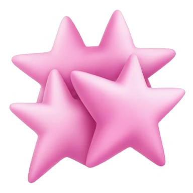Three small pink , five-pointed stars grouped together. The stars have a slightly elongated shape, giving them a twinkling effect. They vary in size, with the largest star in the center and two smaller stars on either side.  sticker