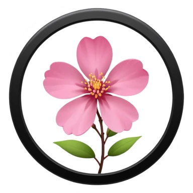 pink girly framed photo of a blossom sticker