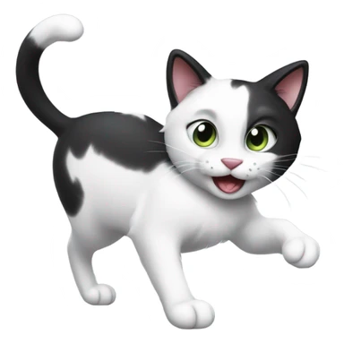 Black and white cat dancing sticker